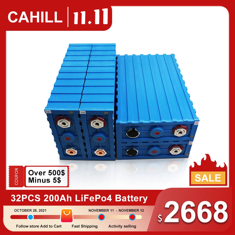 

Класс в Lifepo4 200Ah 32 шт. Recargable Батарея пакет 3,2 V литий-железо-фосфатных аккумуляторов и призматический Новые солнечные батареи для сварочного ш...