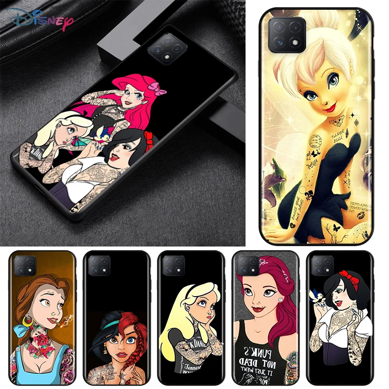 

Disney Princess Tattoo For OPPO AX7 PRO A93 A92 A73 A72 A32 A53 A53S A31 A12 A11X A7 A12E A1K A5 2020 Phone Case