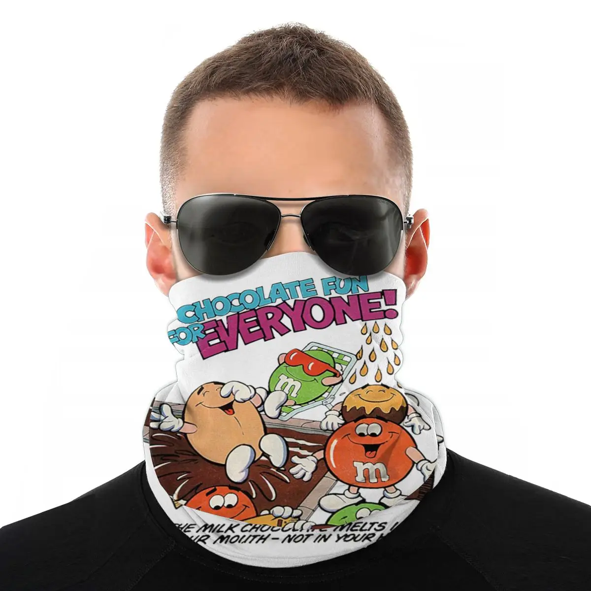 

M&M's Chocolate Fun For Everyone Scarf Neck Face Mask Halloween Neck Gaiter Balaclava Bandana Windproof Headwear Biking Hiking