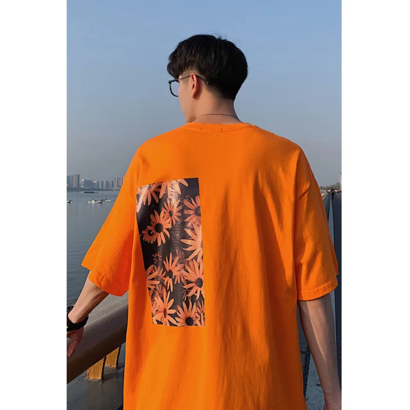 

Men's short-sleeved T-shirts 2021 summer new round neck 3D printing pullover loose top casual T-shirt campus youth S-3XL men