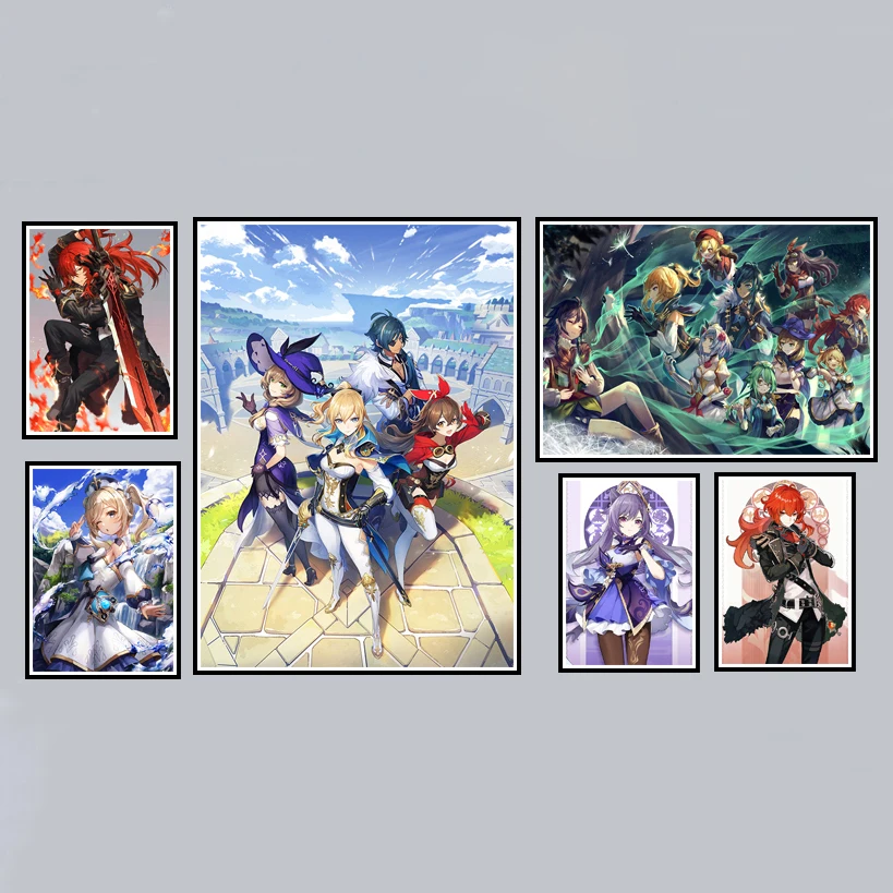 

Genshin Impact Poster HD Game Painting Anime Girl Wall Art Prints Dorm Picture For Living Room Bedroom Home Decor