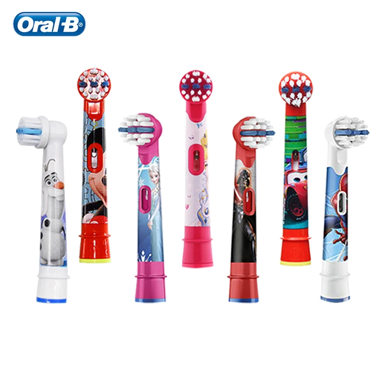 Cabeças de Escova de Dentes Crianças dos Desenhos Orais para Crianças Oral Substituição Animados Cerdas Macias Redondas Elétrica Cuidados 2 Pces – 4 b