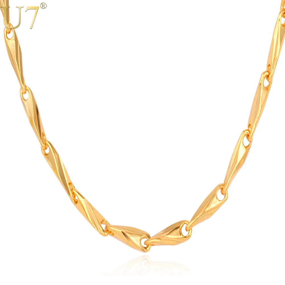 

U7 Gold Color Chain For Men /Women Fashion Jewelry Wholesale Choker Necklace Men Gift Party N408