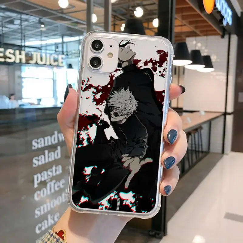 

Anime Cartoon Jujutsu Kaisen Phone Case Transparent for iPhone 11 12 mini pro XS MAX 8 7 6 6S Plus X 5S SE 2020 XR