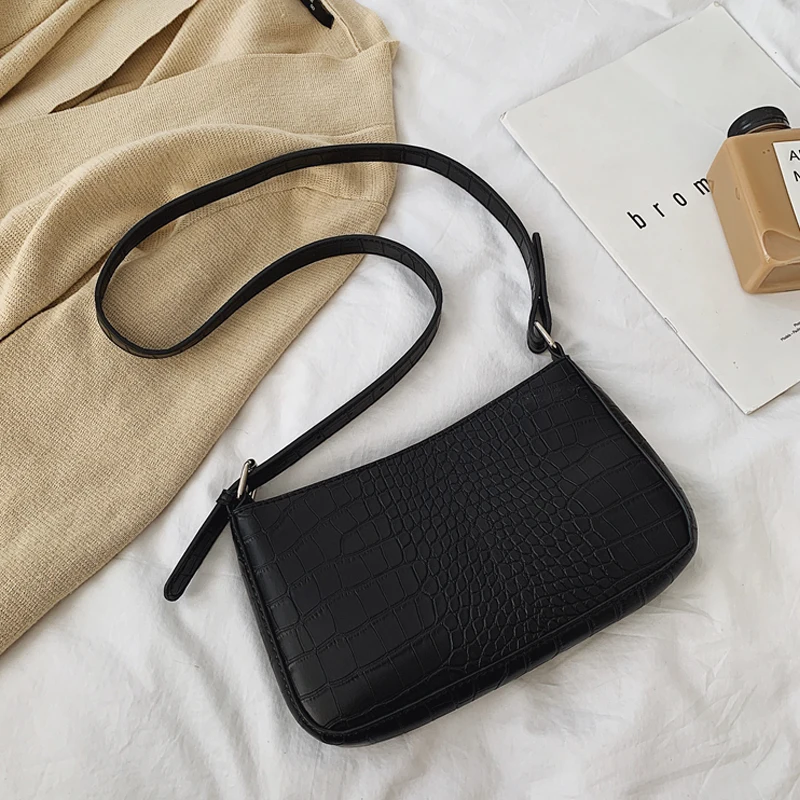 

Messenger Handbags Retro Alligator Pattern Women shoulder bags Flap New PU Leather Casual Solid crossbody bags for women Bolsas