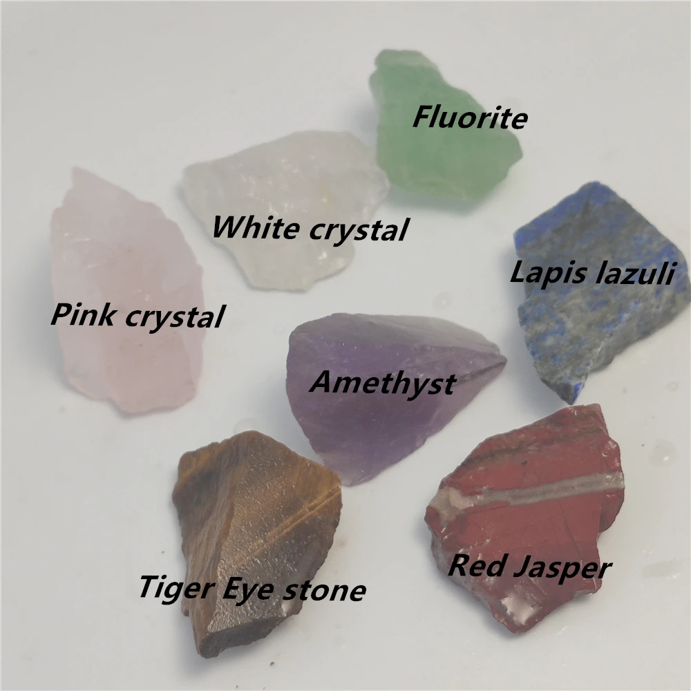 

7pcs Natural Quartz Crystal Rough Gemstones and Minerals Healing Raw Stones as Gifts Tank Decoration Healing Stone Yoga Stone