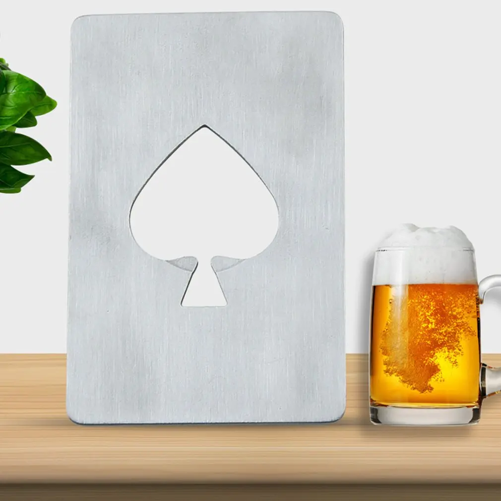 

Лидер продаж, открывалка для пивных бутылок в виде покера, высококачественные стальные Персонализированные открывалки для карт, аксессуар...