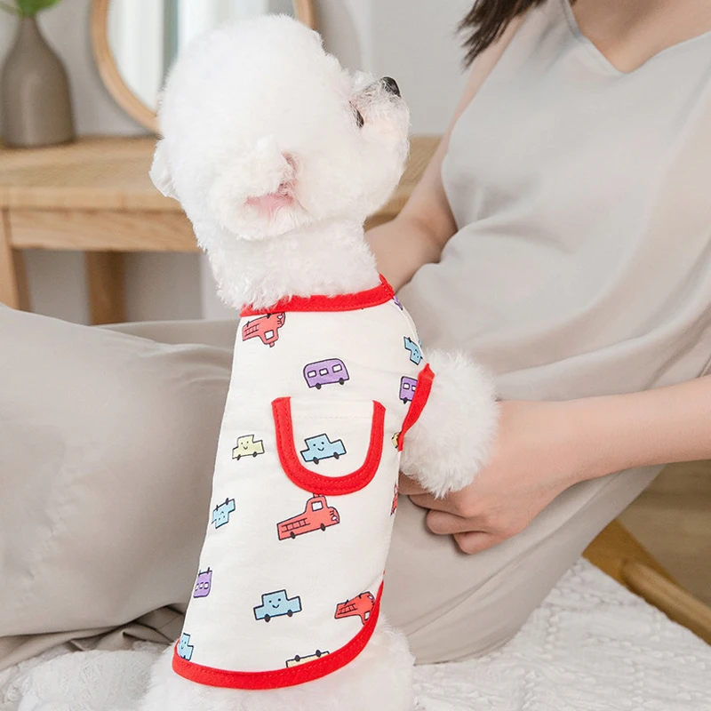 

Small Dog Clothes Cat Dog Vest Pet Clothes Dog Clothes for Small Dogs Schnauzer T Shirt Chihuahua Cartoon Printed Vest
