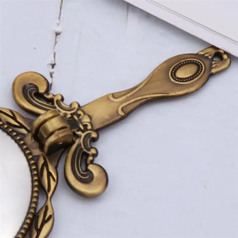 DIY металлические зеркала женские ручные длинные ручки для макияжа мини Винтажное