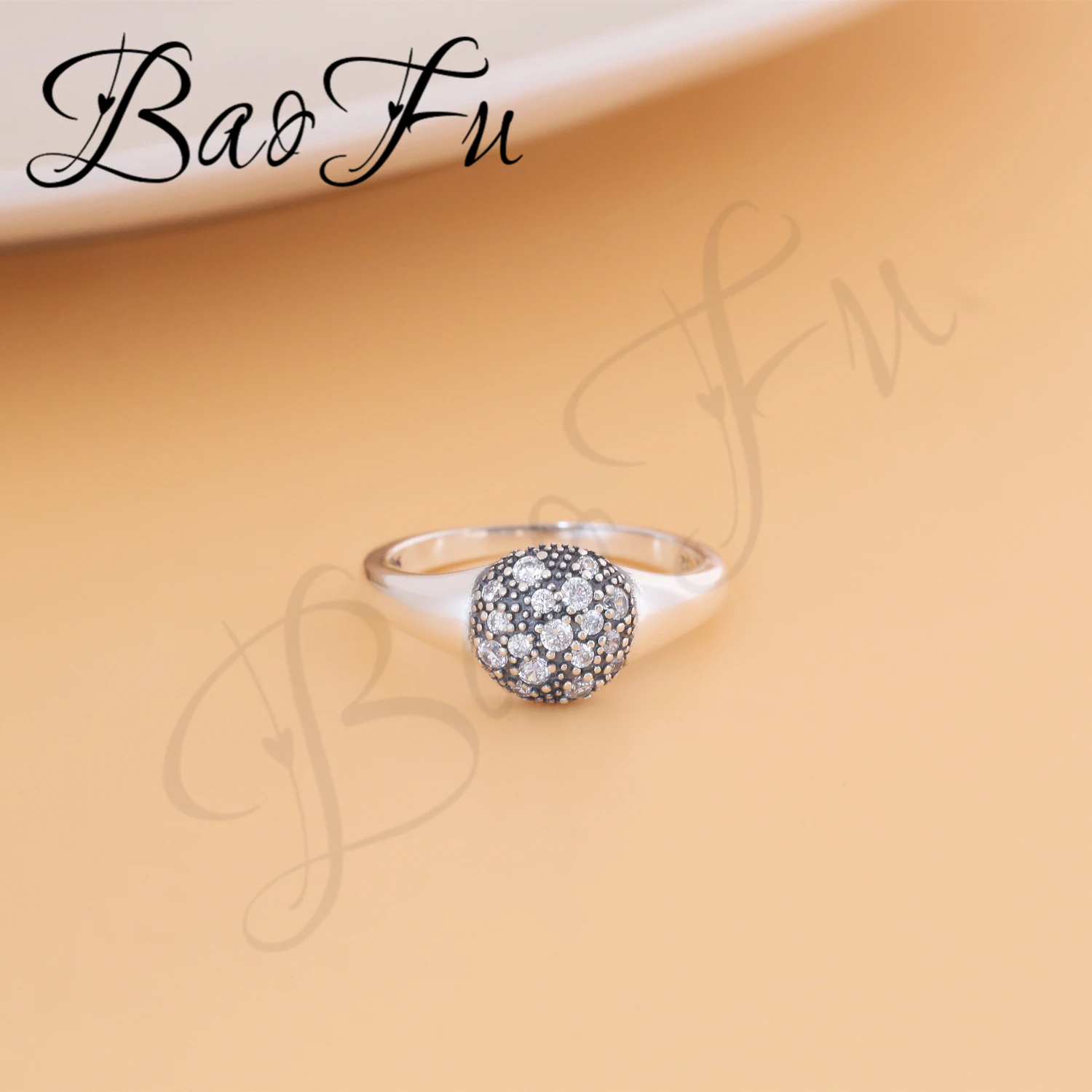

BaoFu New 925 Sterling Silver Ring Covered With Inspiration Popular Women's Wedding Rings Gift High Jewelry