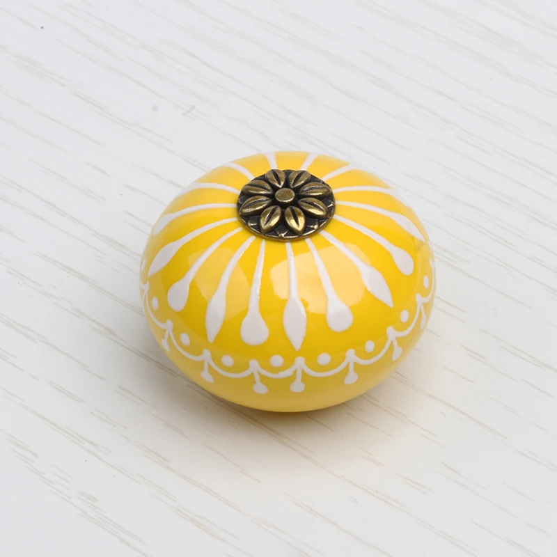 Керамическая дверная ручка JD 5 цветов черная/серая/желтая/Розовая/синяя для шкафа