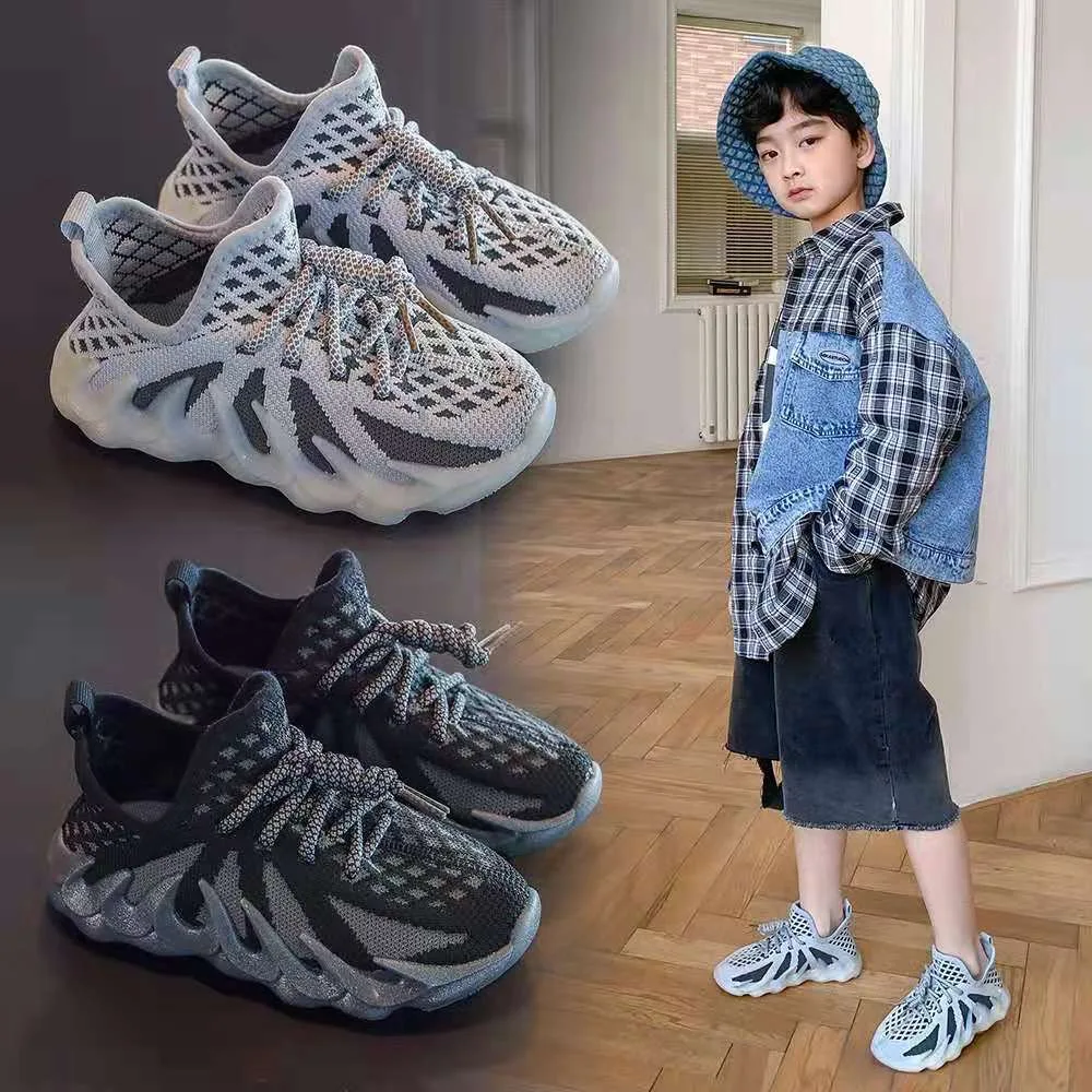 

Shoes Children Sneakers Volcano Sole Breathable Mesh Boys Shoes Casual Outdoor Kids Sports Running Shoes Fashion