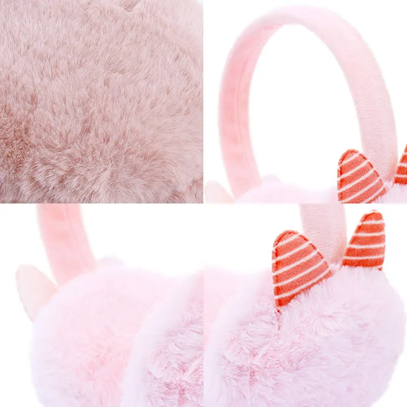 

Women Winter Earmuffs Stripe Ear Warmers Cute Rabbit Ears Headband Solid Color Fashion Soft Comfortable Apparel Accessories