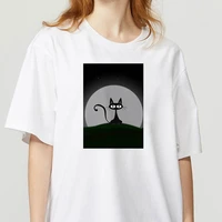 graphic tees tops kitten tshirts women funny t shirt white tops casual short camisetas mujer_t shirt