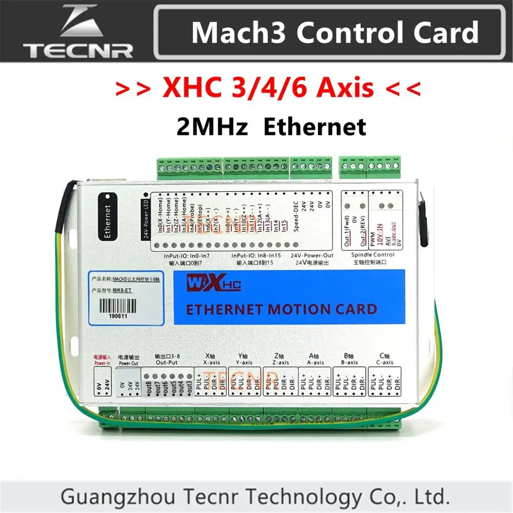 XHC Ethernet Mach3 breakout-board 3 4 6 achse motion control karte lebenslauf 2MHz unterstützung windows 7 10 für cnc enrgaver Drehmaschine maschine