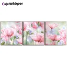 Набор для алмазной вышивки, картина из 3 квадратныхкруглых страз, с рисунком цветка мака, 5D алмазная Вышивка крестиком, Z334