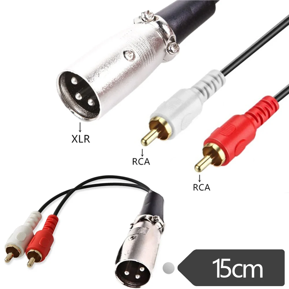 Переходник ERE XLR со штекера 2 x Phono RCA Y образный сплиттер соединительный кабель 1