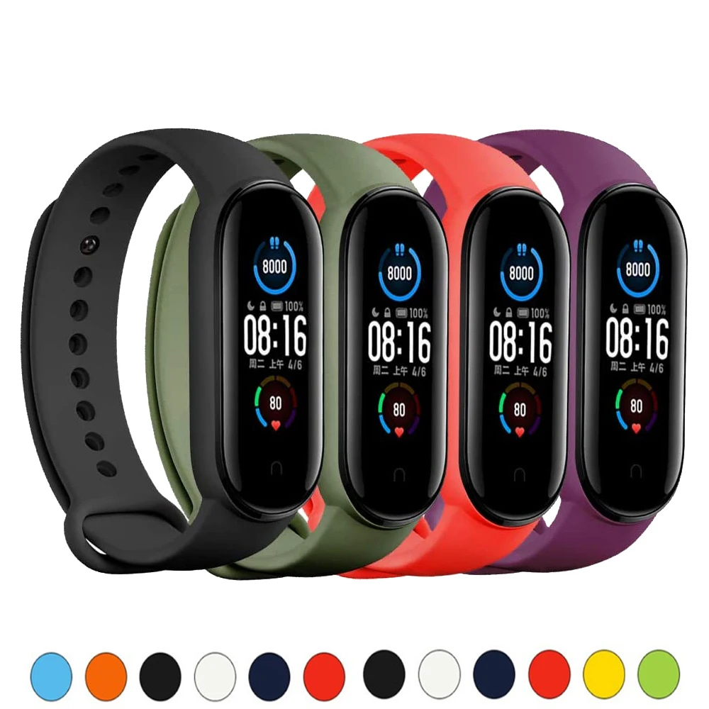 Ремешок силиконовый для Xiaomi Mi Band 6 спортивный браслет наручных часов mi band 3 4 5 |