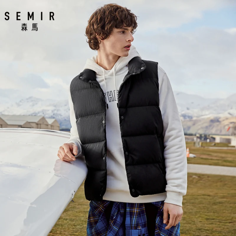Жилет SEMIR мужской пуховой теплая безрукавка молодежная свободная одежда жилет