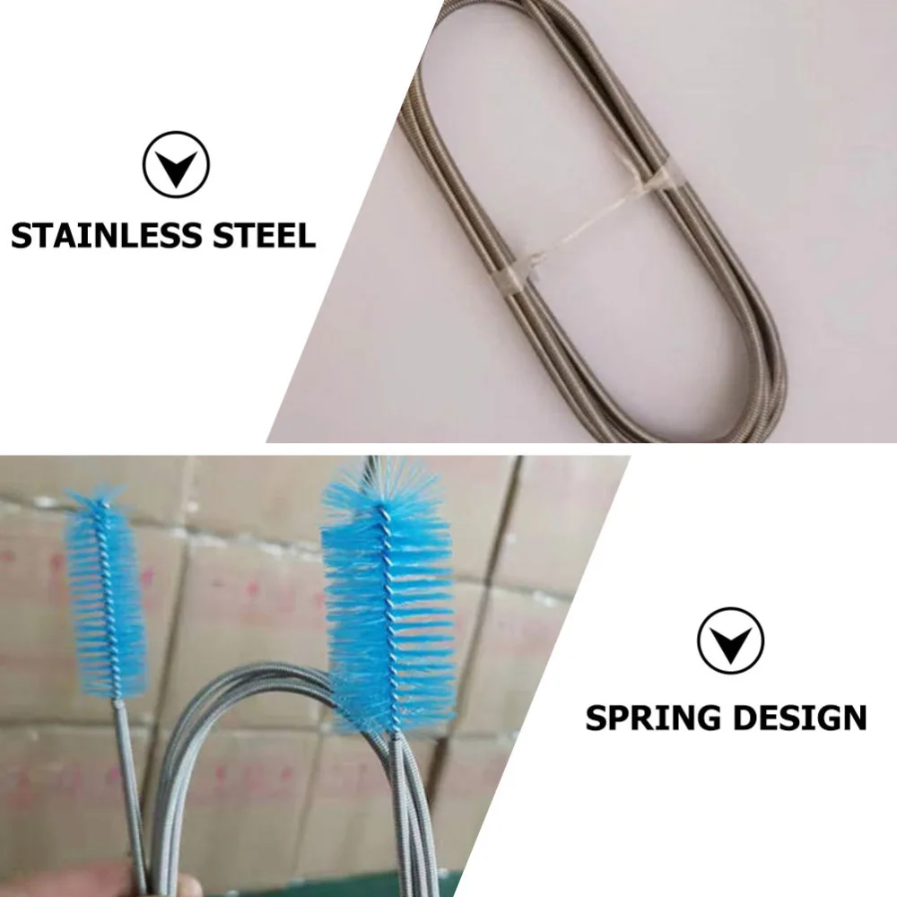 

Double Head Fish Tank Cleaning Brush Spring Aquarium Pipe Hose Cleaning Brush