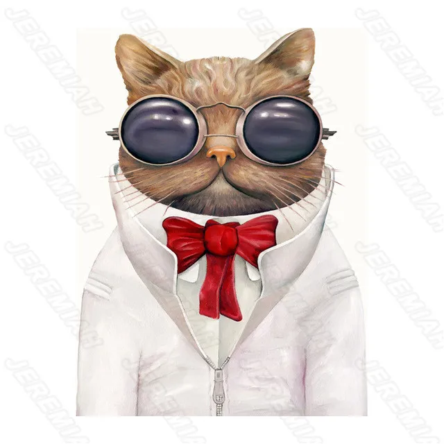 

Cool Hippo Cat Dog Animal Poster Nordic Style Wall Art Canvas Print Painting Modern Living Room Decoration