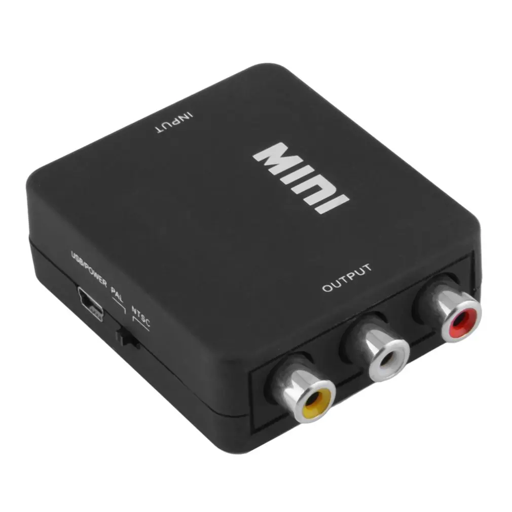 

Black Mini 1080P HDMI to RCA Audio Video AV CVBS Adapter Converter For HDTV HDMI2AV Video Converter Adapter Box
