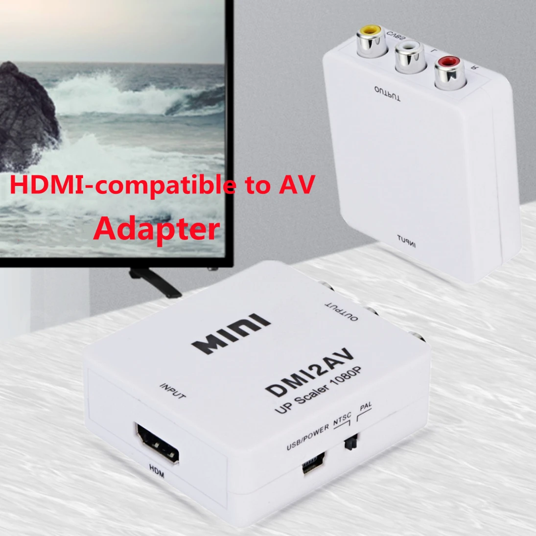 

HDMI-совместимый с RCA преобразователем AV/CVSB L/R видеобокс HD 1080P HDMI2AV поддержка NTSC PAL выход HDMIToAV