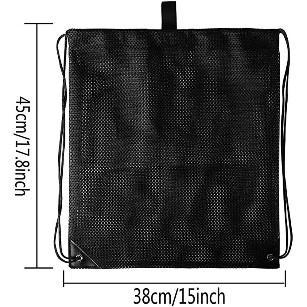 

Mesh Drawstring Bag Heavy Duty Drawstring Backpack Black Mesh Bags Sports Nylon Cinch Sack Multi Functional Mesh Equipment Bag