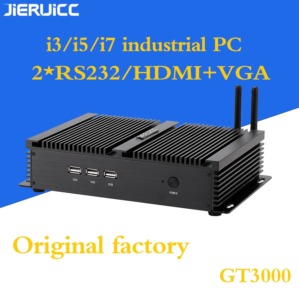 Дешевый безвентиляторный промышленный ПК 4K HD i3 i5 i7 celeron 24 часа работы 2 COM HDMI VGA