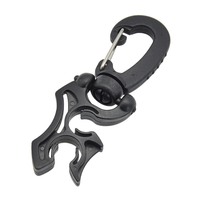 

Scuba Diving Clip Double BCD Hose Holder with Clip Scuba Diving Snorkeling Regulator Buckle Hook with Stainless Steel Baffle Arm