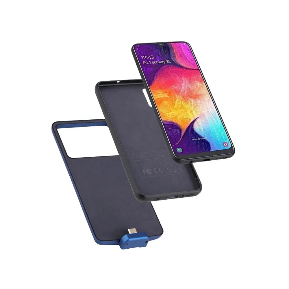 Чехол с беспроводным зарядным устройством для Galaxy A50 7000 мАч 2 в 1 магнитный мягкий