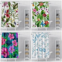 bathroom shower curtain tropical plant bath curtain waterproof polyester fabric shower curtains home decoration
