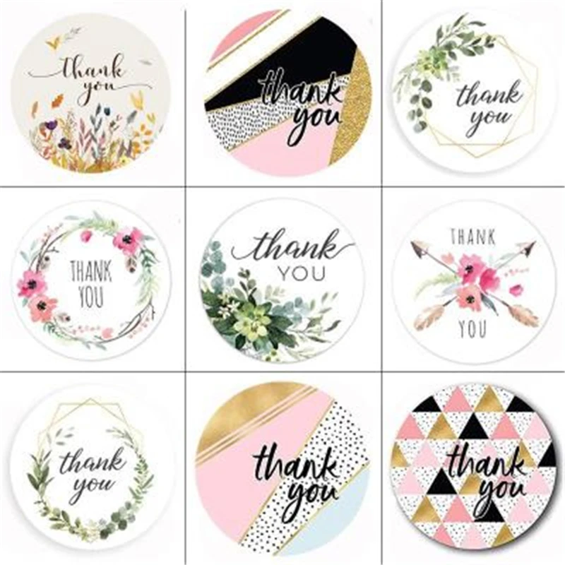 New 500pcs/roll thank you stickers seal labels handmade custom sticker scrapbooking for gift decoration stationery | Дом и сад