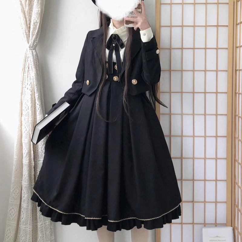 Женское длинное платье MAGOGO серое в стиле колледжа с галстуком 1 шт. | Женская