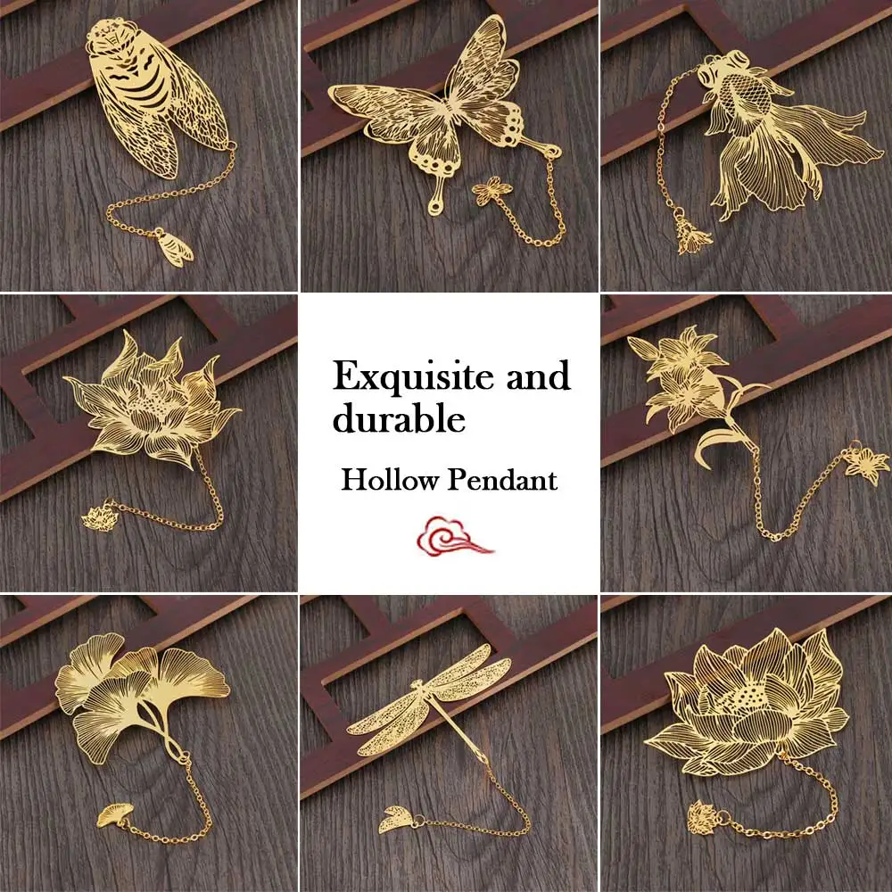 Китайский Стиль золотистыми латунными зубцами и Закладка с кисточкой подвесной