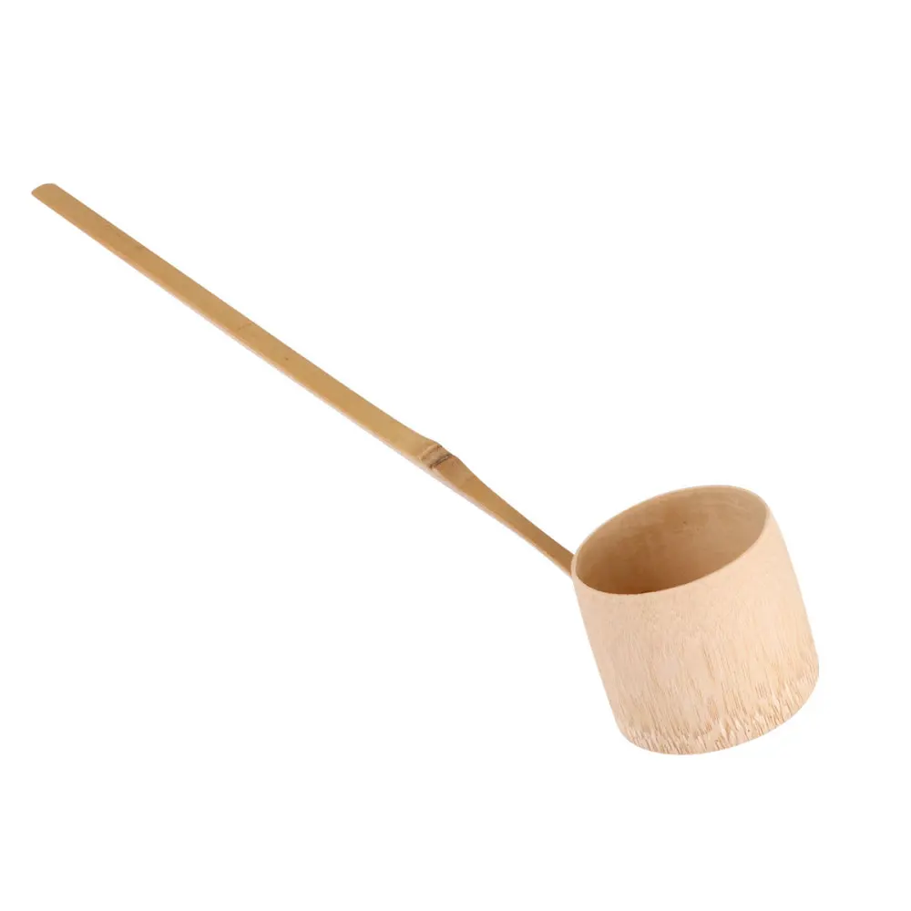 Cuchara de bambú de mango largo, cuchara japonesa de té, cuchara de agua de madera hecha a mano, herramienta de transferencia
