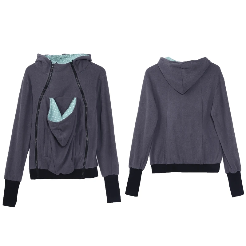 

Winter Pregnant Sweatshirt Woman Kangaroo Hoodies with Parent Child Baby Carrier