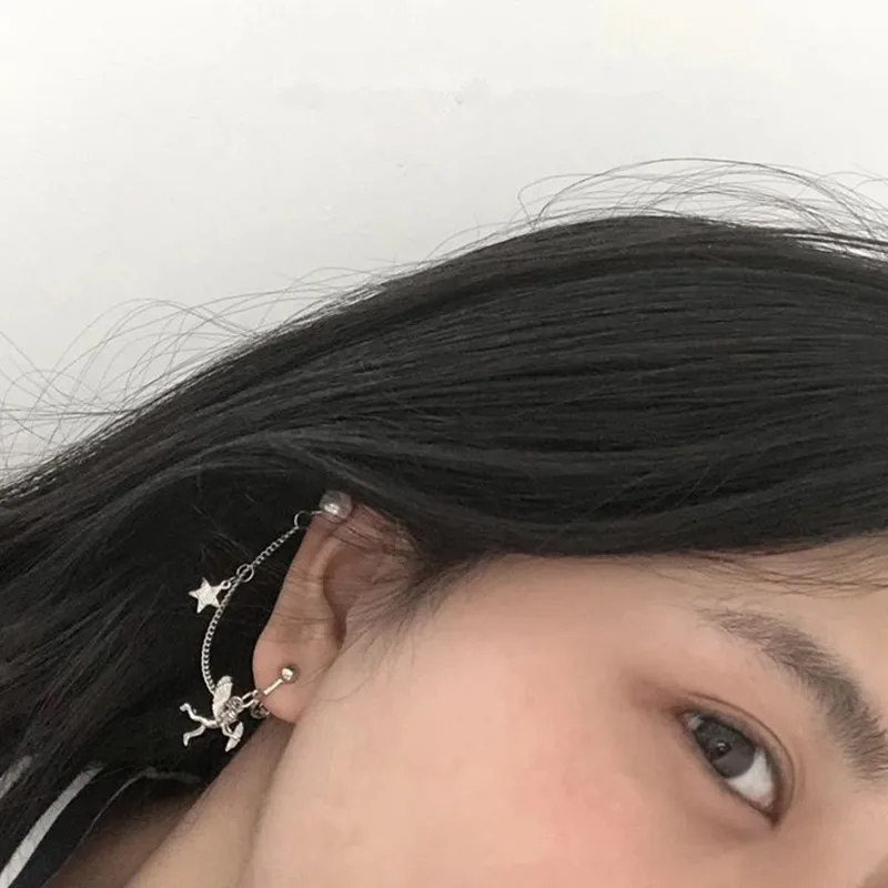 Японские и Южно корейские винтажные серебряные сережки с подвеской в форме