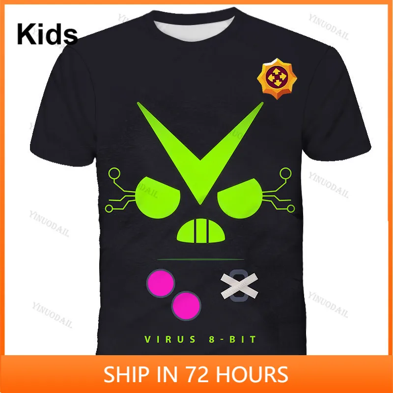 

Sandy Max EI Primo and Star 2021 Boys Girls Shoot Children's Crow Shoot Game T-shirt Womens Clothing Shirts Women Kids Leon Tops