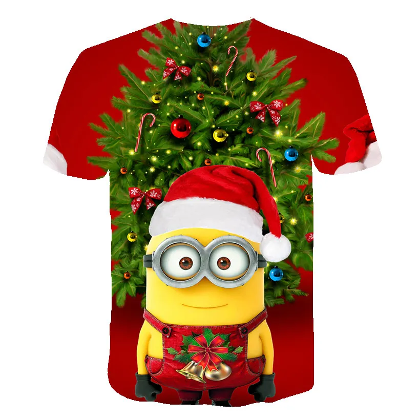 

new 2021 Summer Funny New Year T Shirts Kids Christmas anime T-shirt harajuku t-shirts with short sleeves men Oversized t-shirt