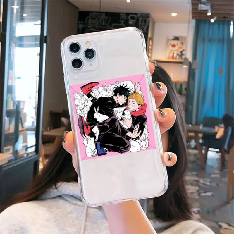 

Anime Jujutsu Kaisen suku cool Phone Case Transparent for iPhone 6 7 8 11 12 s mini pro X XS XR MAX Plus cover funda shell