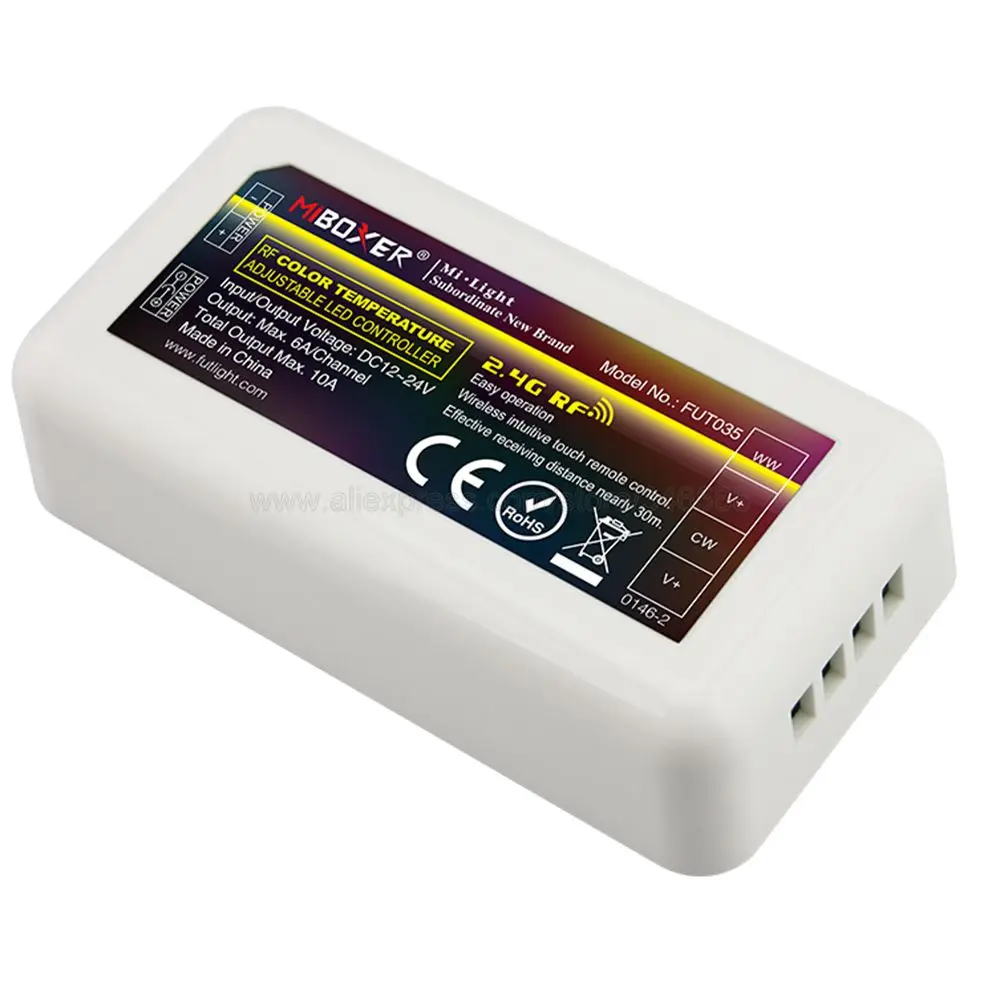 FUT035 Miboxer цветной Регулируемый регулятор температуры CCT Поддержка 2 4G беспроводной