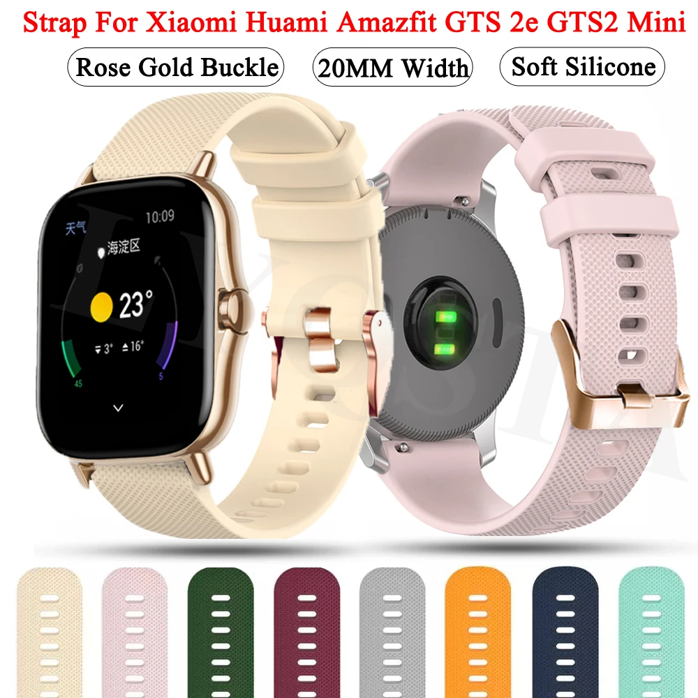 

20mm Silicone Band Strap For Xiaomi Huami Amazfit GTS/2/2e/GTS2 Mini/GTR 42mm Sport Smart Watch Bracelet Amazfit Bip U Watchband