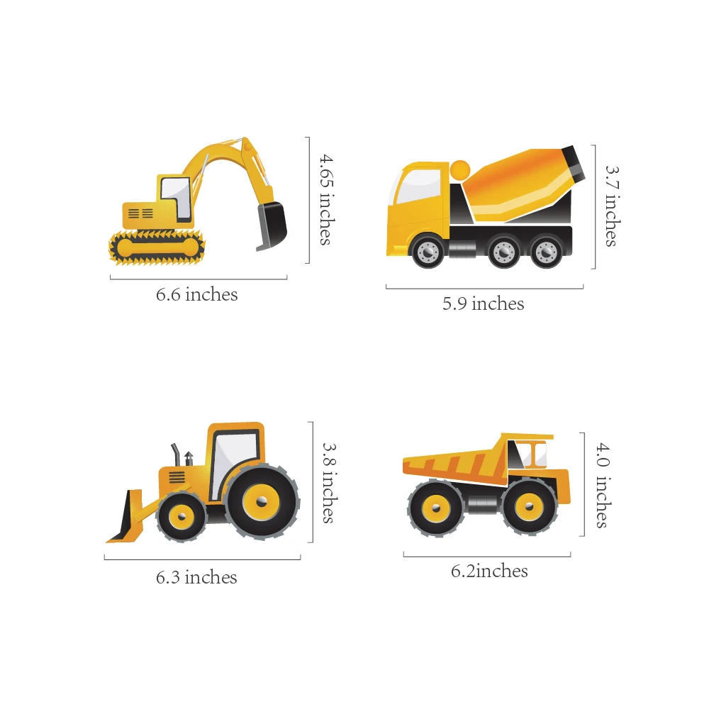 30 шт. вечерние украшения из фольги с изображением машины экскаватора Детские