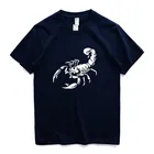 Футболка мужская с коротким рукавом, Повседневная рубашка из 100% хлопка, с круглым вырезом, с принтом скорпиона, в стиле хип-хоп