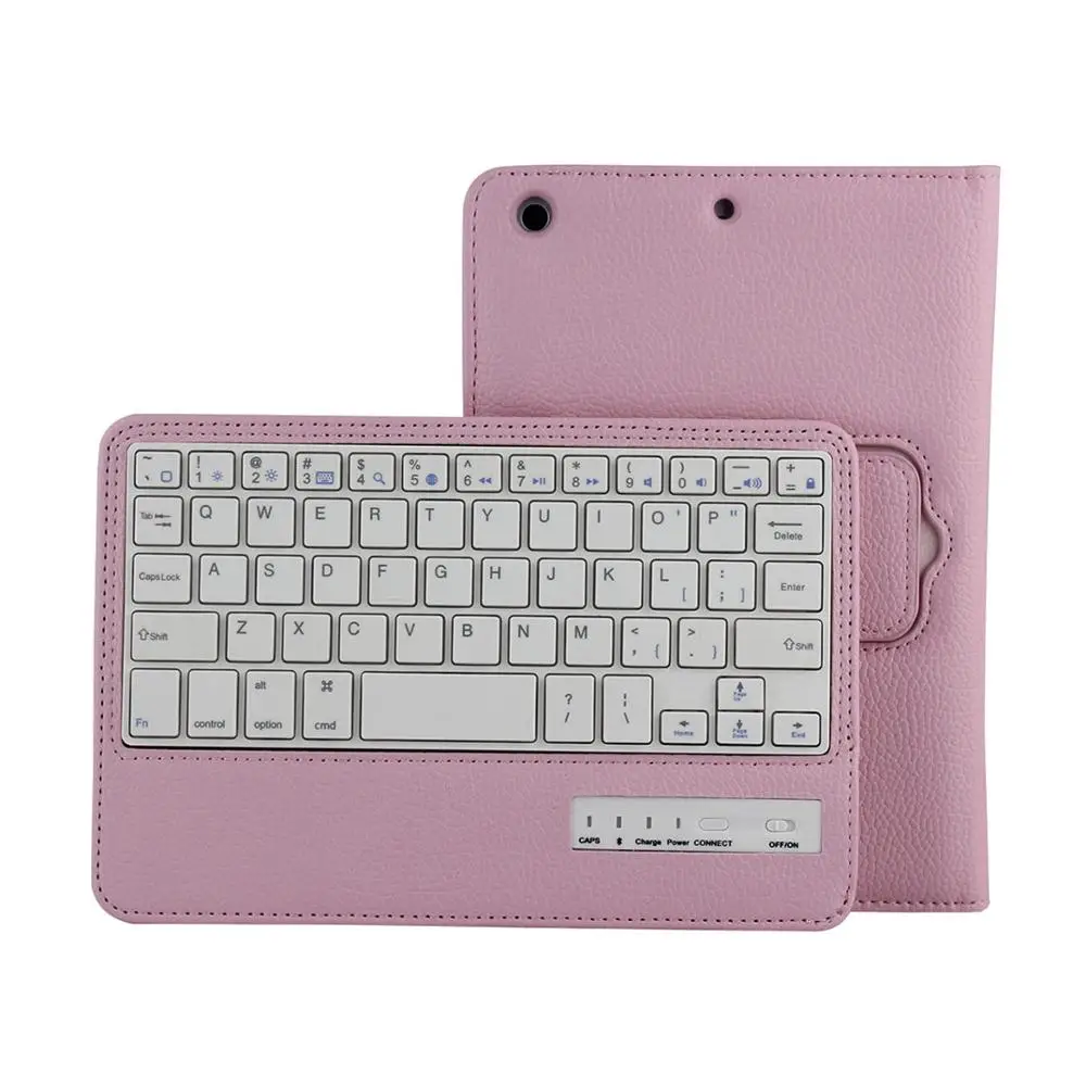 Mini 4-Pink Съемная Bluetooth клавиатура для iPad Pro 12,9 дюйма mini 4 для 9,7 дюймового планшета, кожаный защитный чехол, беспроводные клавиатуры - Цвет: Mini 4-Pink
