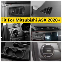 head lights button shift gear panel ac air frame cover trim abs carbon fiber interior for mitsubishi asx 2020 2021 accessories