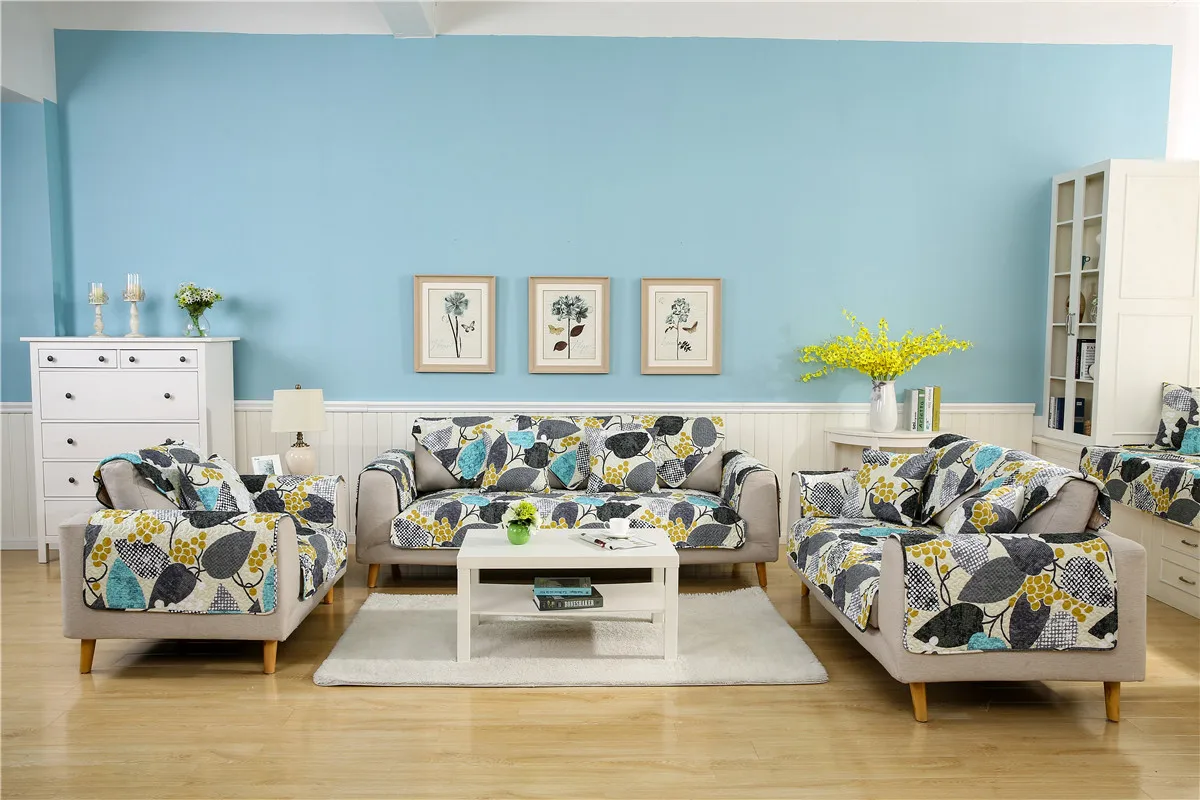 Двухсторонний чехол для дивана моющийся в стиральной машине Хлопковый летнее