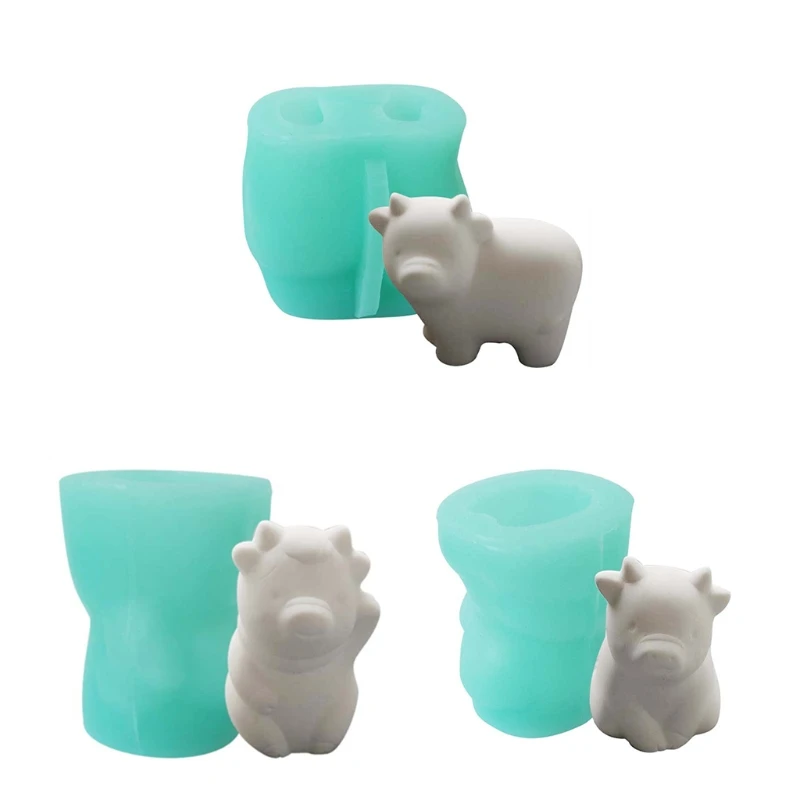 

3D Animal Cow Shape Soap Candle Making Silicone Moldm Wedding Fondant Cake Decor
