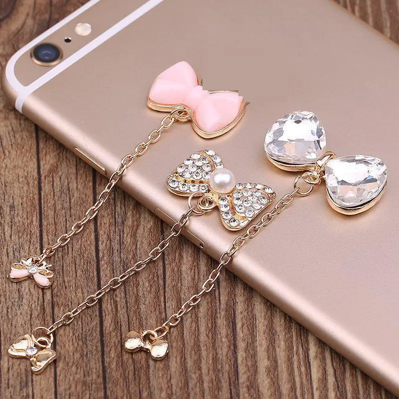 

Bow Jewelry Accessories Handmade Mobile Phone Case Decoration charms Hanging Small Bow metal Chain Connecting pendnats Diy